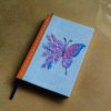 Caderno Artesanal com Bordado Livre Borboleta em Flor